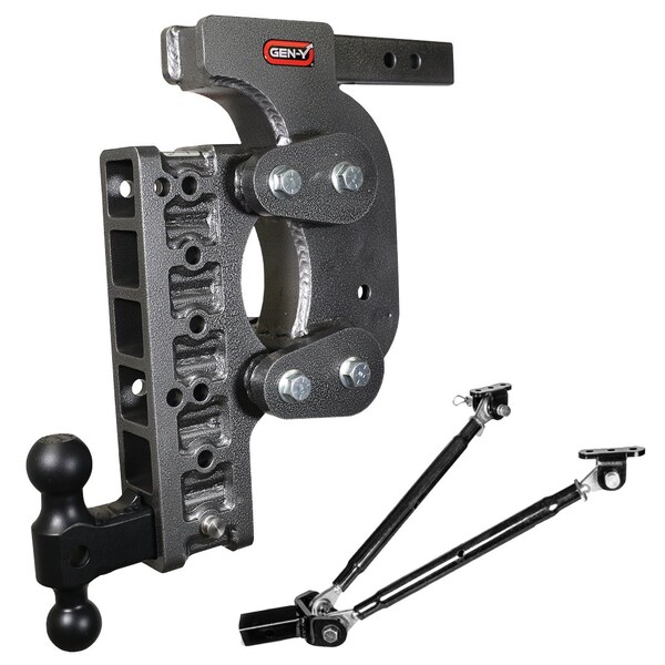 The BOSS TORSION-FLEX 2 in. Shank 17.5 in. Drop 1.7K TW 16K Hitch Dual-Ball Stabilizer